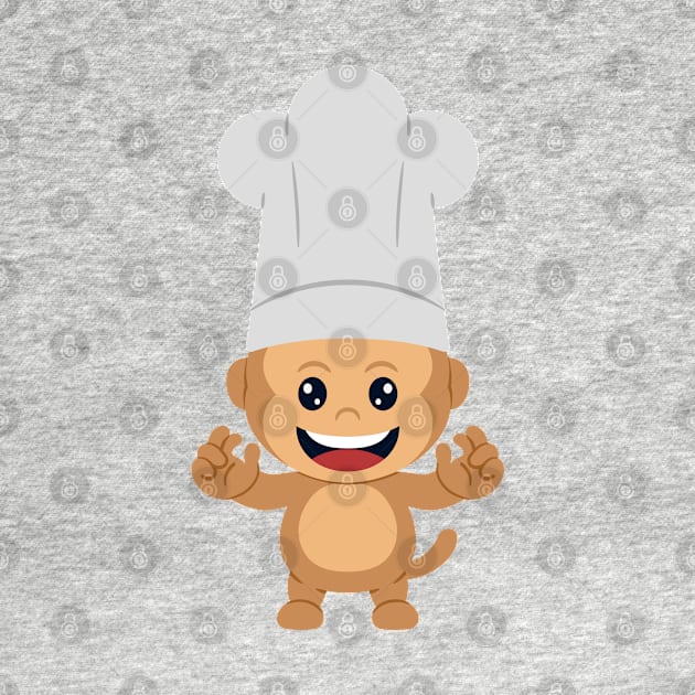 cute chef monkey cartoon by garistipis